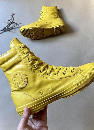 Кеди високі жіночі converse chuck taylor all star rubber 39 розмір устілка 24,5 см | жовті утеплені водонепроникні waterproof