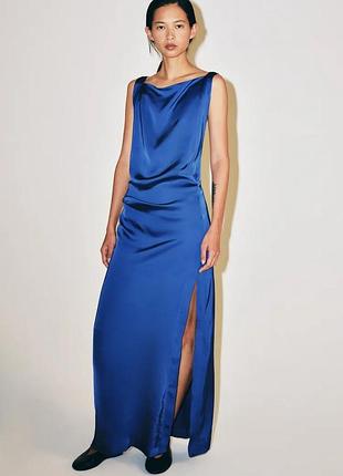 Драпированное атласное платье zw collection