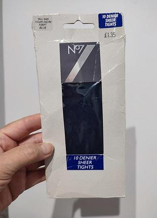 Упаковка вінтажних тонких колготок boots no7 10 denier sheer tights у темно-синьому кольорі
