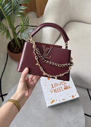 Сумка capucines louis east-west mini vuitton grenat red