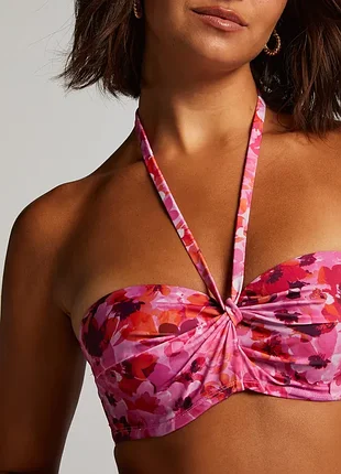 Бікіні-топ з квітковим принтом та ефектом пуш-ап hunkemoller