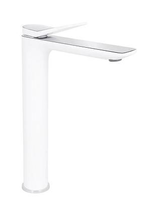Смеситель для раковины qtap presto высокий qtpre269crw45577 chrome/white