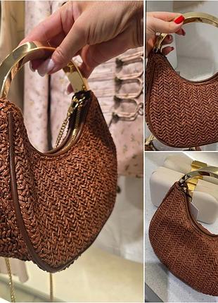 Мини-сумочка zara с металлической ручкой.