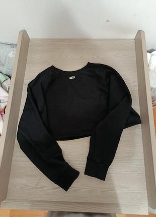 Черный  короткий свитшот asos