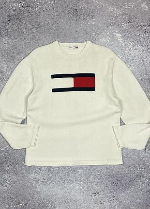 Мужской свитер tommy hilfiger denim vintage с большим логотипом, размер m (оригинал)