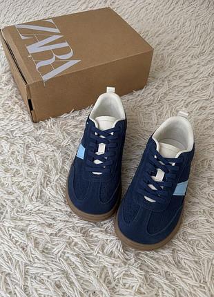 Кросівки сині шкіряні zara