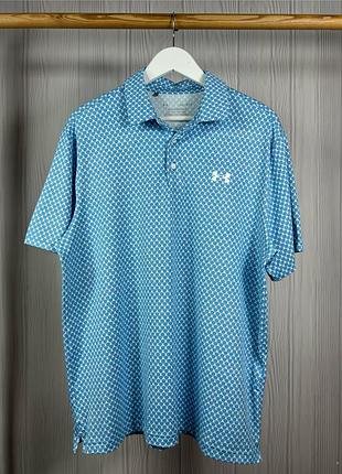 Ua under armour playoff printed blue поло з красивим візерунком розмір l