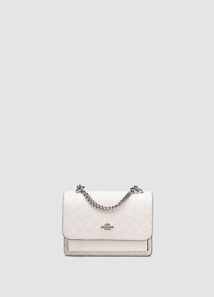 💎 coach mini klare crossbody in signature canvas white