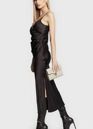 Елегантна  сатинова сукня міді від бренду zara в розмірі xl (l)