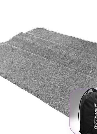 Спортивное полотенце easyfit royalwing 140×60 см из микрофибры, быстросохнущее полотенце для спортзала, бассейна, серое (ef-8503a-