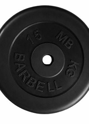 Бліни (диски) обгумовані sls gym barbel 26 мм 15 кг чорний 21091