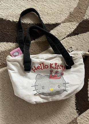 Сумка для дівчаток hello kitty, маленька, біла, текстильна