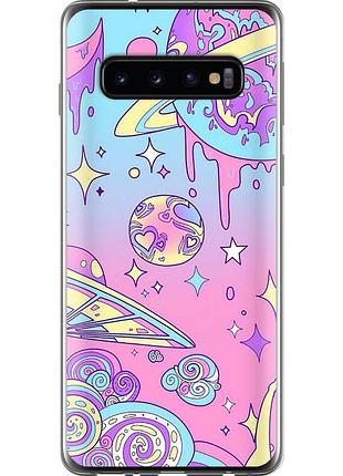 Чехол 2d пластиковый на телефон samsung galaxy s10 розовая галактика "4146t-1640-58250"