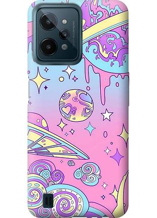 Чехол силиконовый на телефон realme c31 розовая галактика "4146u-2593-58250"
