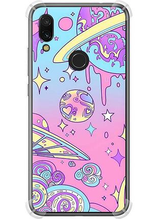 Чехол силикон с усиленными углами на телефон xiaomi redmi 7 розовая галактика "4146sp-1669-58250"