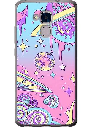 Чехол 2d пластиковый на телефон huawei honor 5c розовая галактика "4146t-356-58250"