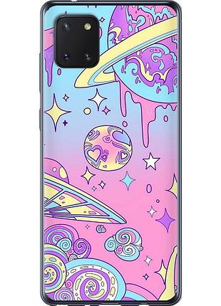 Чехол силиконовый на телефон samsung galaxy note 10 lite розовая галактика "4146u-1872-58250"