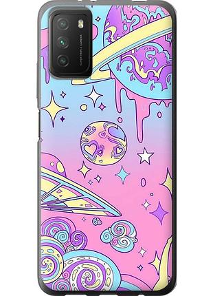 Чехол 2d пластиковый на телефон xiaomi poco m3 розовая галактика "4146t-2200-58250"