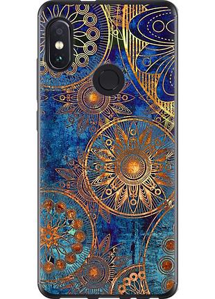 Чехол 2d пластиковый на телефон xiaomi redmi note 5 pro золотой узор "678t-1353-58250"