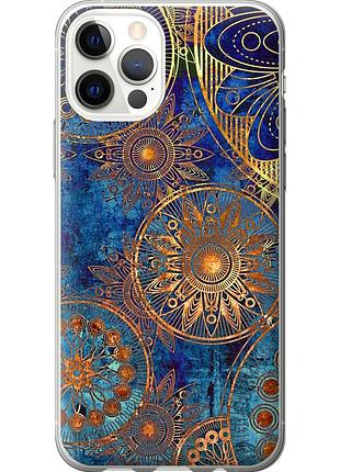 Чехол силиконовый на телефон iphone 12 pro золотой узор "678u-2052-58250"