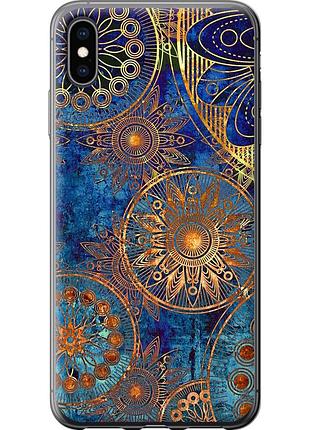 Чехол 2d пластиковый на телефон iphone xs max золотой узор "678t-1557-58250"