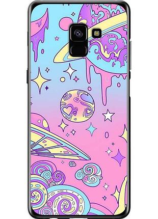 Чехол 2d пластиковый на телефон samsung galaxy a8 plus 2018 a730f розовая галактика "4146t-1345-58250"