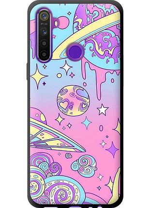 Чехол tpu на телефон realme 5 розовая галактика "4146b-1862-58250"