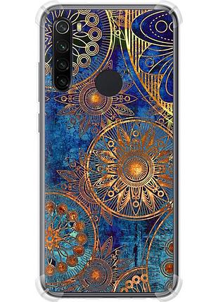 Чехол силикон с усиленными углами на телефон xiaomi redmi note 8 золотой узор "678sp-1787-58250"