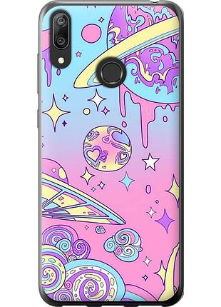 Чохол силіконовий на телефон huawei y7 2019 рожева галактика "4146u-1638-58250"