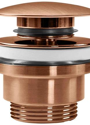 Донный клапан rea click-clack brushed cooper универсальный (rea-a5632) медь матовая, медь