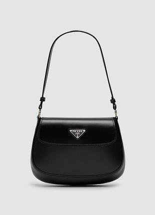 💎 prada cleo lacquerered leather mini bag black 22 х 17 х 3 см
