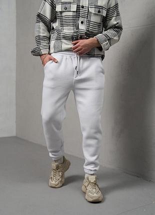Зимние мужские штаны intruder fleece белые из трехнитки