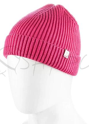 Шапка вискозная короткая при голове одинарная с отворотом atrics wh940 фуксия