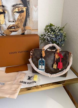 Speedy 30 monogram canvas handbag premium канвас натуральная кожа компактная дорожная сумка луи