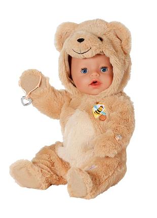Інтерактивна лялька бебі борн емма у костюмі ведмедика baby born emma zapf creation