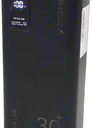 Універсальний зовнішній акумулятор повербанк б/у villini v-0026 30000 mah qc 3.0 + pd + scp