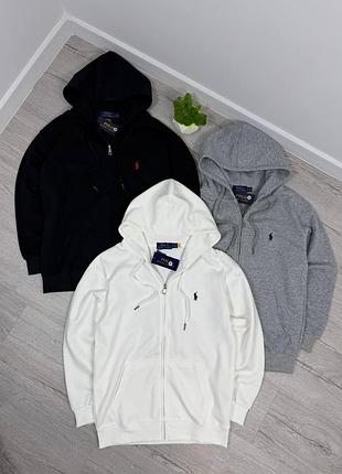Polo ralph lauren худи на молнии с капюшоном | мужское худи поло ральф олимпийка черный/белый/серый s, чорний, бавовна