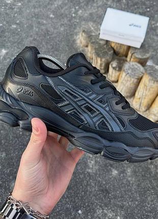 Asics gel nyc black, кроссовки мужские асикс гель ник черные
