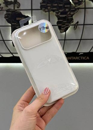 Чехол silicone case чехол с микрофиброй для iphone 17 pro max, чехол-накладка для айфон 17 pro max (белый)