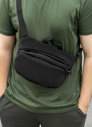 Водонепроницаемая бананка черная softshell frog black через плечо сумка поясная размер 30х17х10 см унисекс