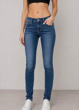 Джинсы женские однотонные slim fit, цвет синий, 244ra601