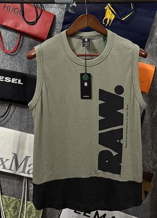 Майка чоловіча безрукавка g-star raw sleeveless t-shirt хакі s m