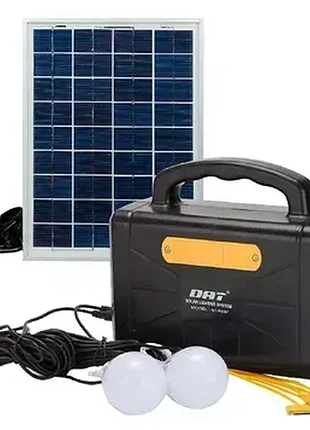 Переносная солнечная станция с мощным фонарем (2 светодиодные лампы) solar power light system at-9007