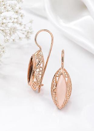 Серьги медзолото fallon jewelry po. 3,8 см.