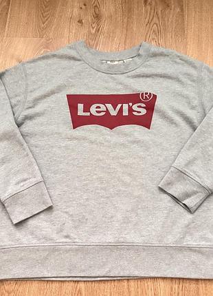 Світшот чоловічий levi's сірий з логотипом, розмір xl