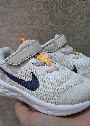 Кроссовки детские nike revolution 6 dd1094-100, размер 23,5, стелька 14,5см, цвет белый/синий