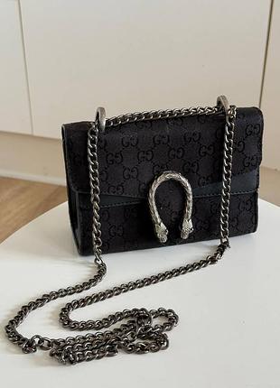 Женская сумочка gucci dionysus черная (копия), итальялия