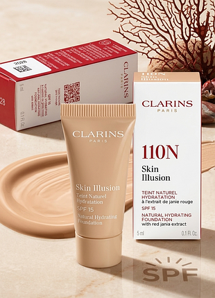 Clarins skin illusion - тональна основа для обличчя
оттенок 110n, пробный образец, 5 мл;