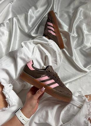 Adidas samba xlg platform brown pink кроссовки женские 😍