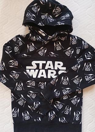 Чорне худі h&m star wars без кишені р.146/152